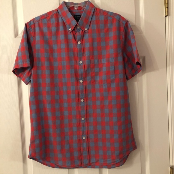 EUC J. Crew Factory Mens Short Sleeve Button Down Shirt M - Picture 1 of 5